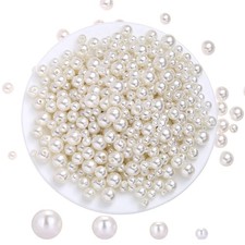 500Pcs Pearl Beads for Jewelry Making, White Ivory - 4/6/8/10 MM