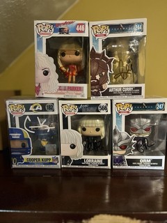 Funko Pop! AUTOGRAPHED Mixed Lot of 5 C.J. Parker Arthur Curry Orm Kupp Lorraine