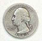 1943 Washington Quarter - Free Shipping