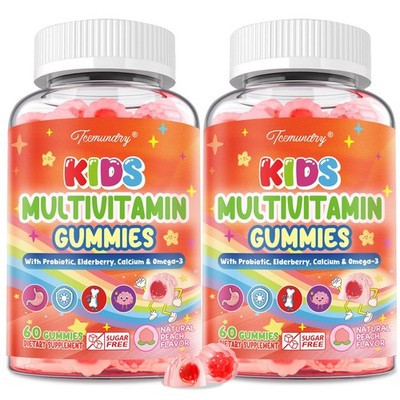 Kids Multivitamin Gummies - Kids Vitamins with Calcium, Probiotics, Iron, Ome...