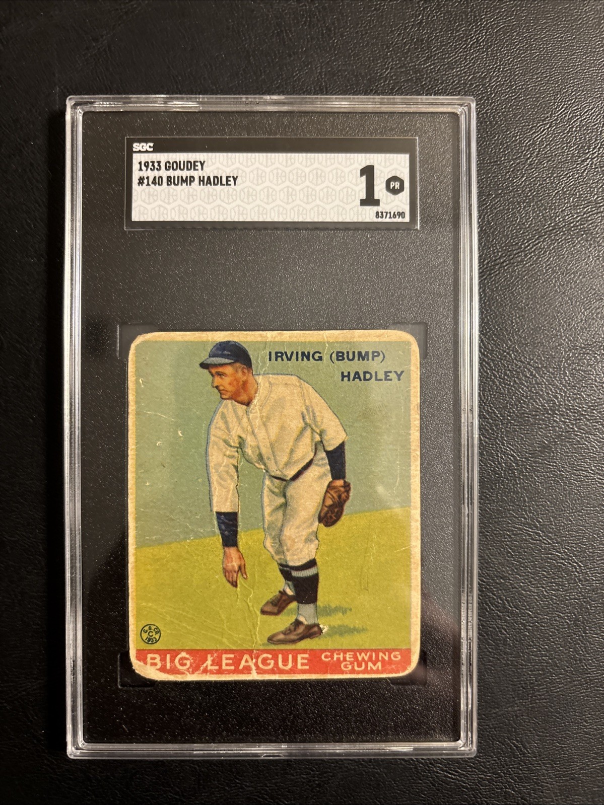 Bump Hadley #140 Baseball Cards 1933 Goudey trading card — raw and PSA graded price guide
