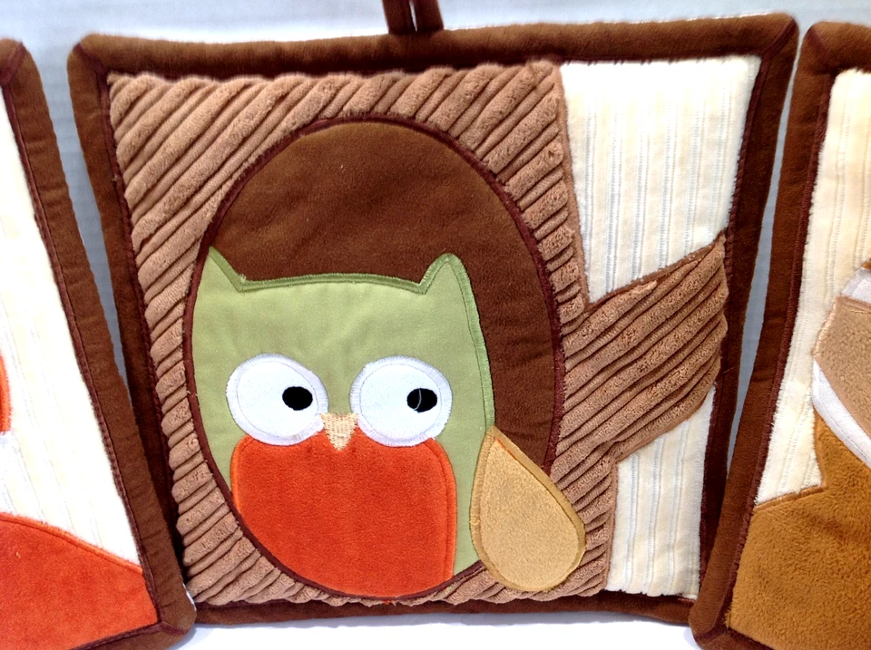 NUEVO LOTE DE 3 CORDEROS E HIEDRA ACOLCHADOS ZORRO BÚHO MAPACHE ACOLCHADO CUNA DECORACIÓN DE PARED Foto 3 de 4