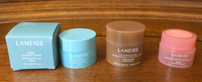 Laneige Cica Sleeping Mask/2x Lip Sleeping Mask (Chocolate & Berry)--New