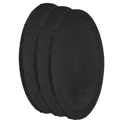 15.8'' x 11.8'' Oval Canvas Board for Painting, 3 Pcs Blank Panels, Black