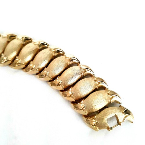 Bracciale Vintage Corona Trifari San Marco Grosso Tono Oro Spazzolato e Lucido - Foto 6 di 9