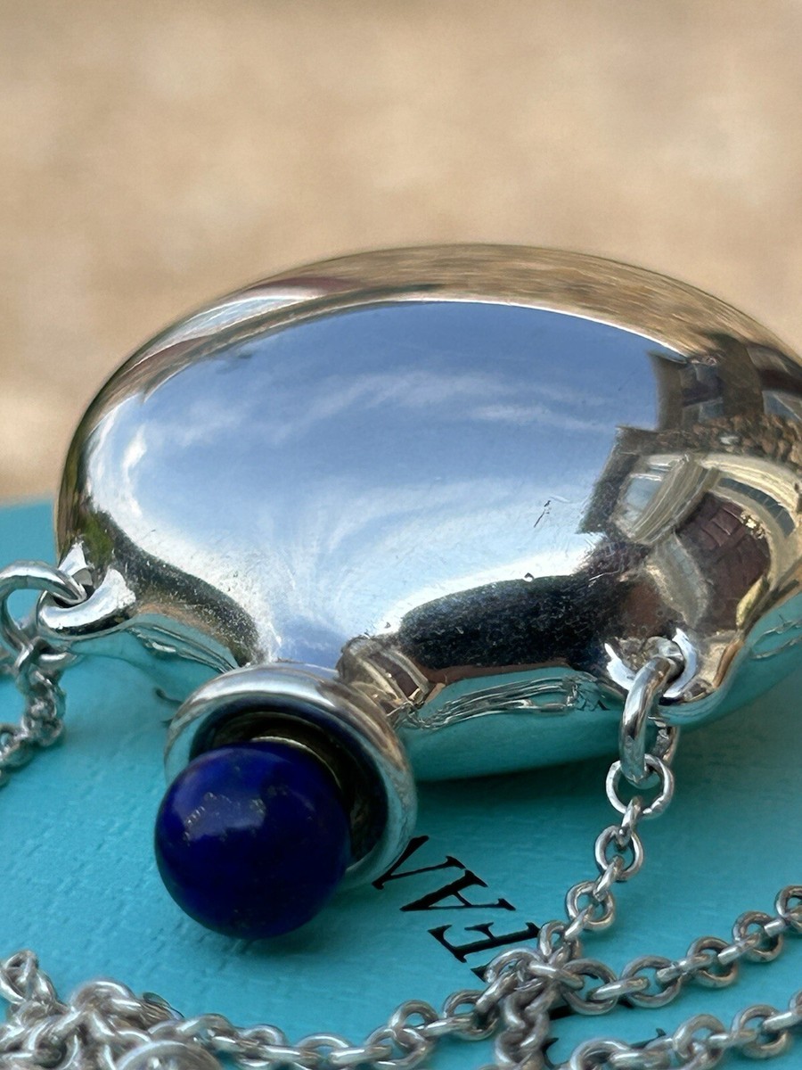 Tiffany & Co Elsa Peretti Silver Lapis Lazuli Stopper Bottle