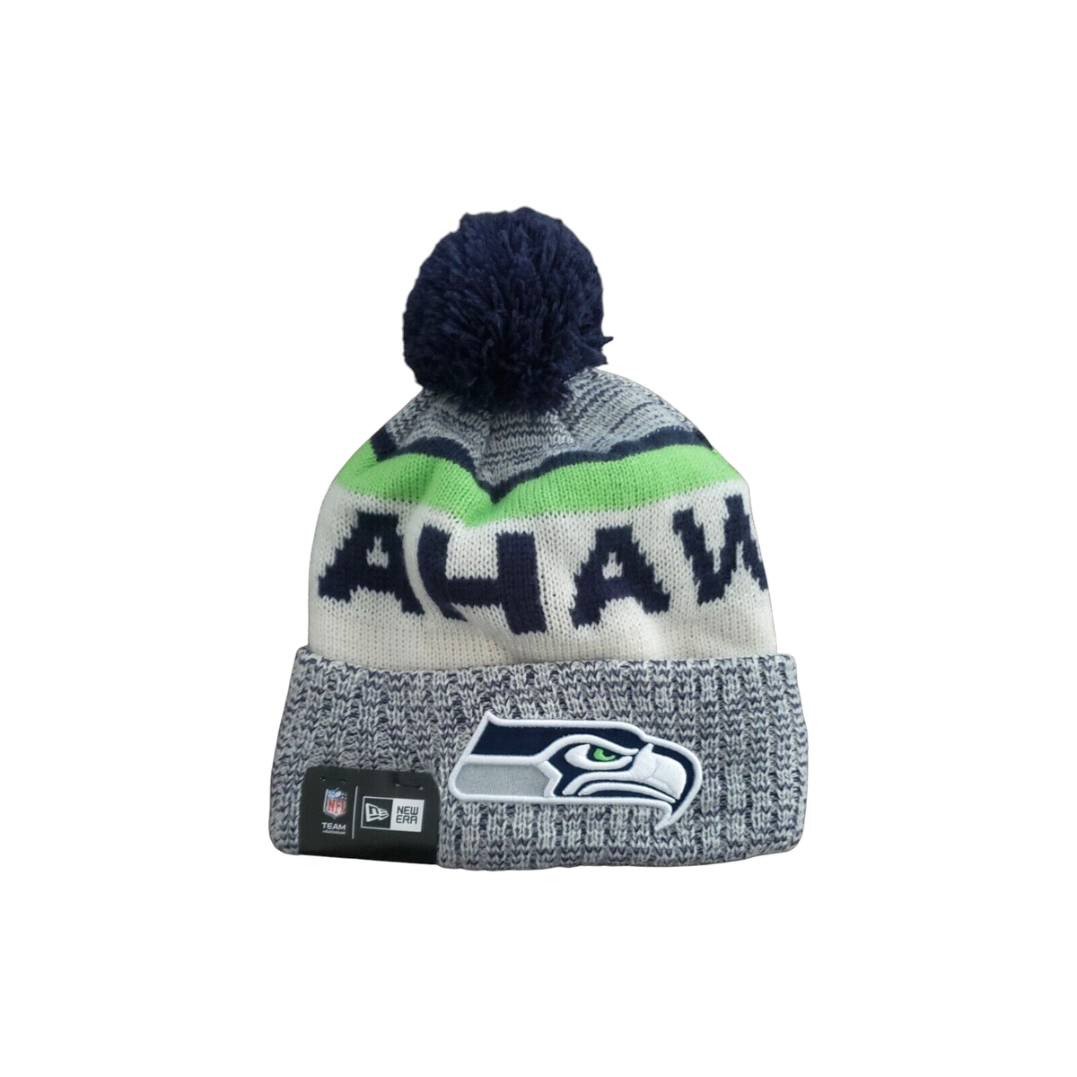New Era Seattle Seahawks NFL Team Cuffed Sport Knit Pom 