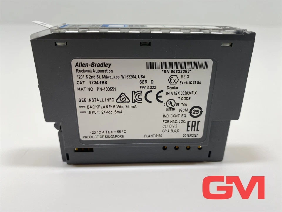 Allen-Bradley Eingangsmodul 1734-IB8 Digital Input PN-130651 Serie D FW 3.022 - Bild 3 von 4
