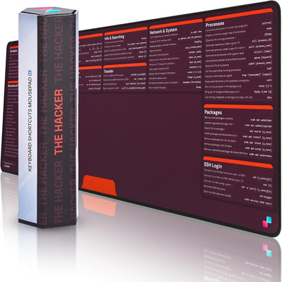 Linux Commands Mouse Pad - Extra Large Linux Cheat Sheet Desk Mat for Keyboard a