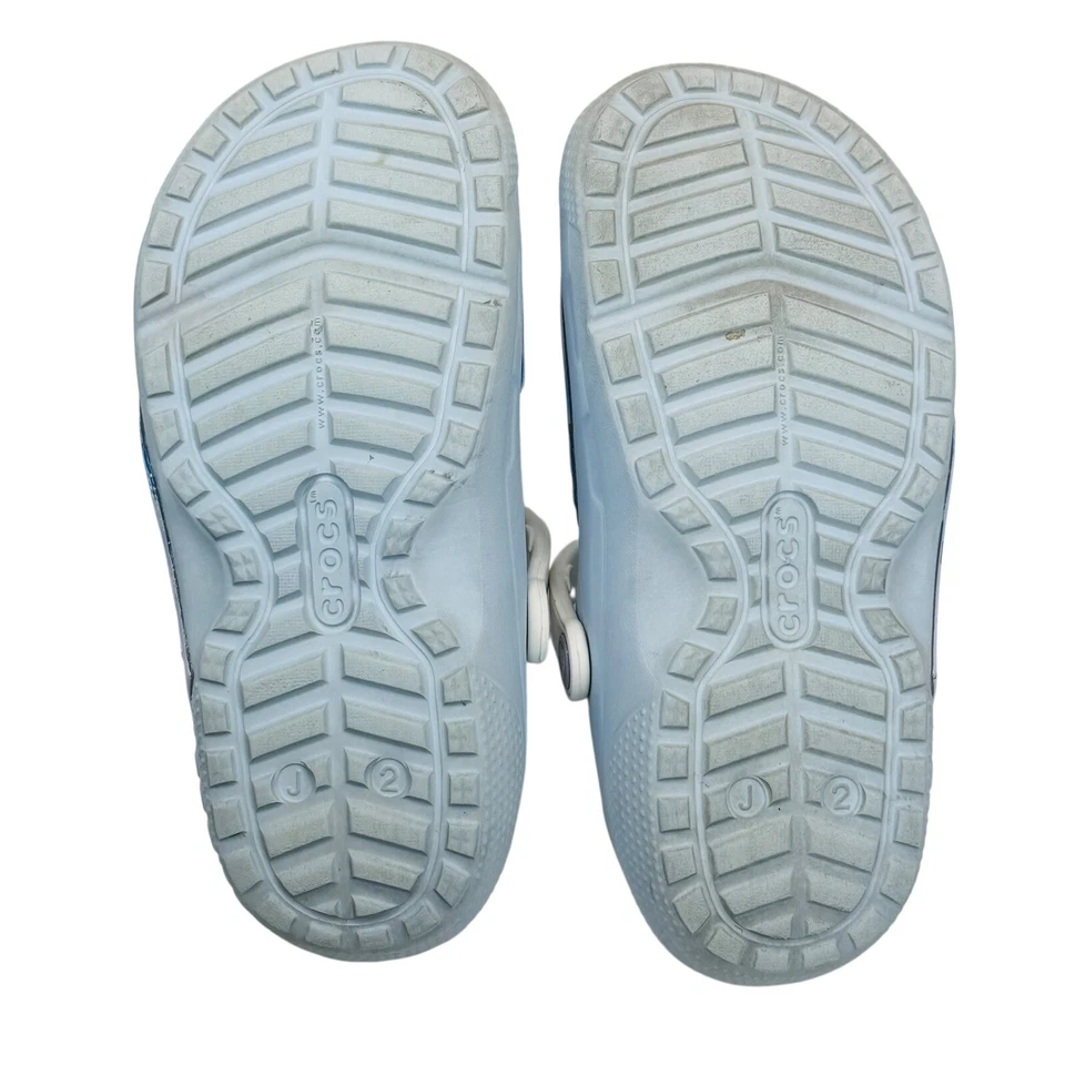 Disney Frozen Crocs J2 Niños Zuecos Forrados Difusos Elsa Azul Sin Cordones Zapatos de Invierno Foto 2 de 4