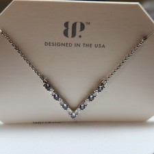 Bomb Party RBP5284 Time to Travel Aqua Blue Cubic Zirconia Necklace NWT Rhodium