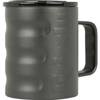 GRIZZLY COOLERS GRIZZLY CAMP CUP 11OZ CHARCOAL,STAINLESS, VINTAGE W/HANDLE