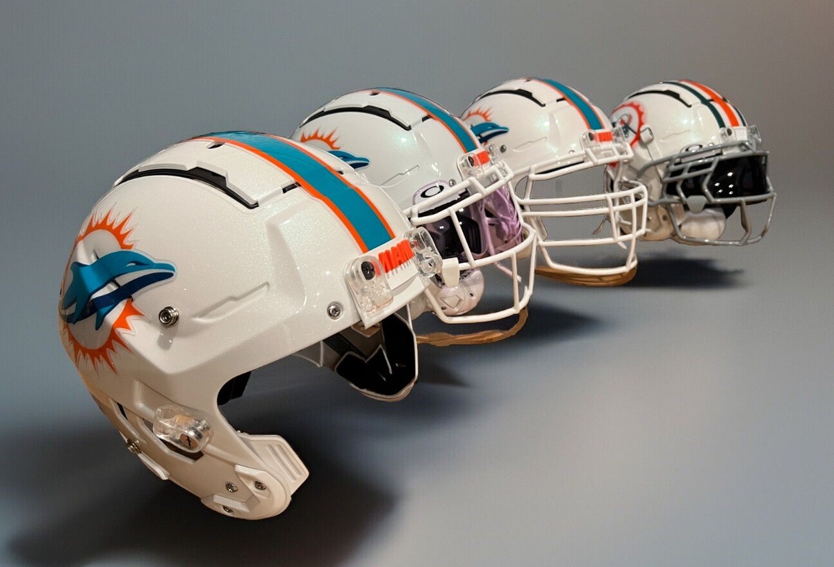 Custom Tyreek Hill Miami Dolphins Helmet NFL Schutt F7 2.0 | eBay
