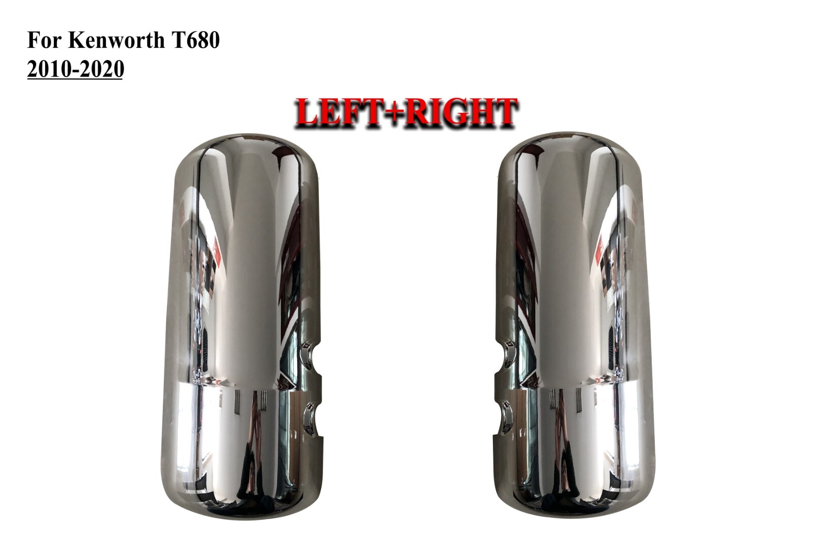 Pair Left+Right Side Door Mirror Chrome Back Cover For 10-24 Kenworth T680 T880