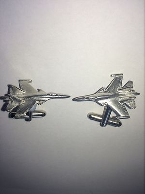 Sukhoi Su-35 C61 Aircraft Fighter Fine English Pewter Cufflinks 