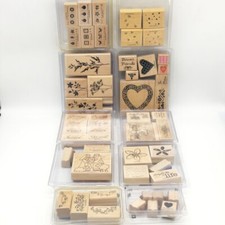 Vintage Stampin Up Wood Rubber Stamps Bulk Set Lot