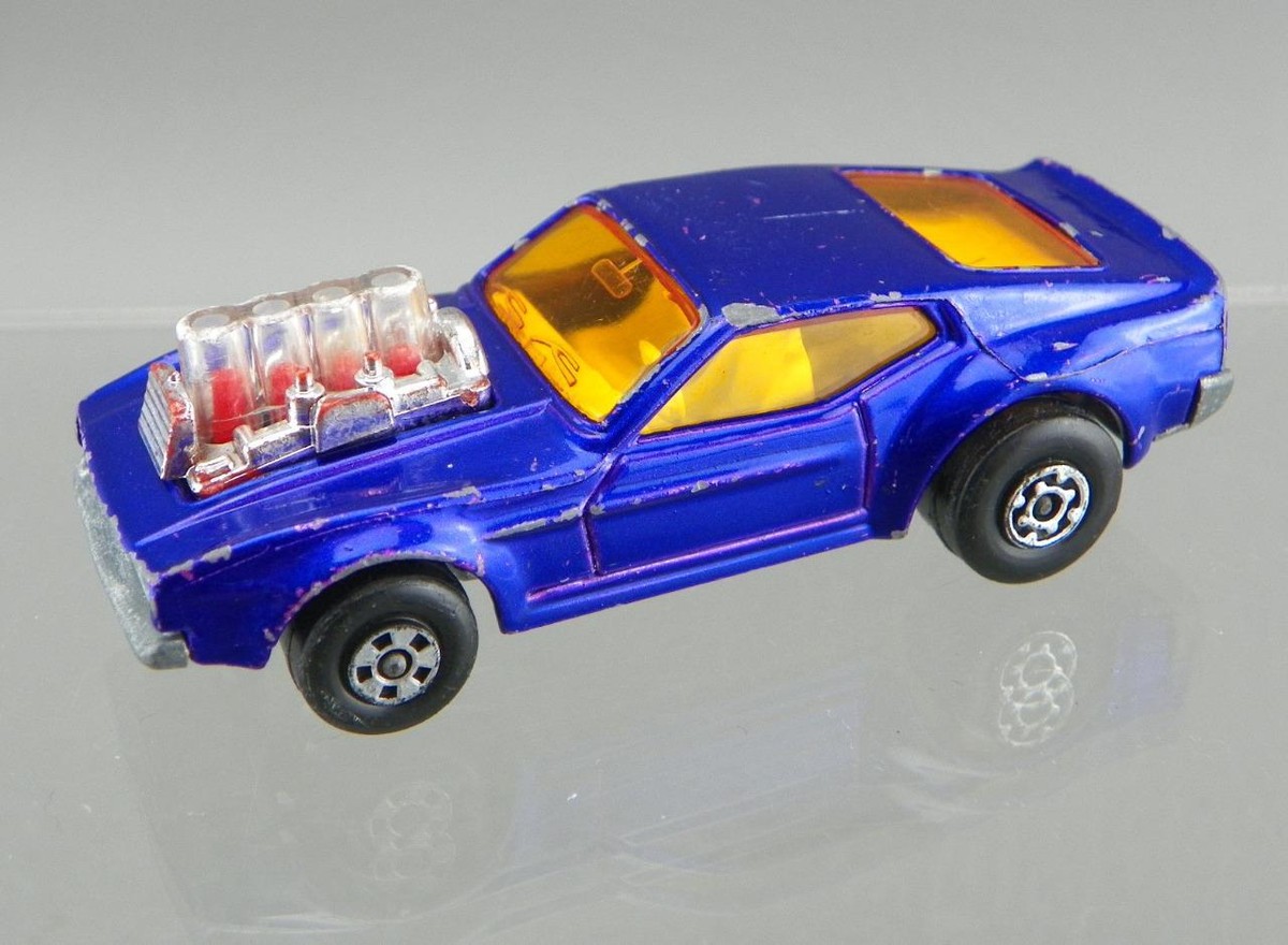 Vintage 1973 Matchbox Rolamatics No.10 Diecast 1/64 Blue Mustang