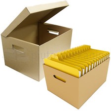 50 x FILING ARCHIVE/PAPER A4 STORAGE BOXES + CARRY HANDLE WITH FREE DELIVERY