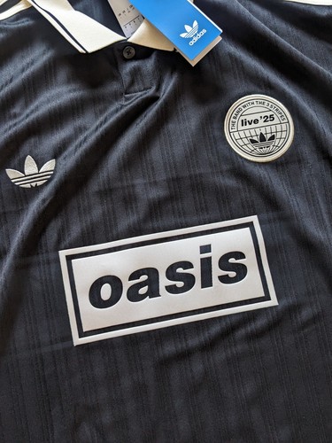 Camiseta Oasis X Adidas Tour Jacquard Negra Talla S Nueva Con Etiquetas en la mano - Imagen 2 de 7