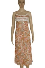 UO Becca Midi Dress Urban Outfitters Floral Printed Sleeveless Lace Ribbon XS