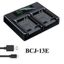 Dual Battery Charger For Panasonic DMW-BCJ13 DMC-LX5W LX7 LX7gk LX5gk 