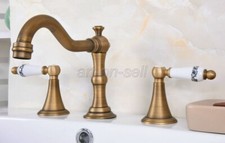 8" Widespread Bathroom Basin Sink Faucet Antique Brass 3 Holes Mixer Tap aan085