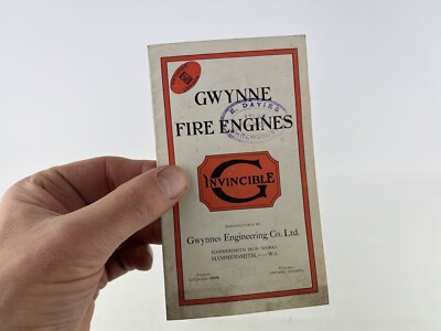 ANTIQUE GWYNNE INVINCIBLE FIRE ENGINE/PUMP BROCHURE~ATLAS FOUNDRY/SHREWSBURY INT