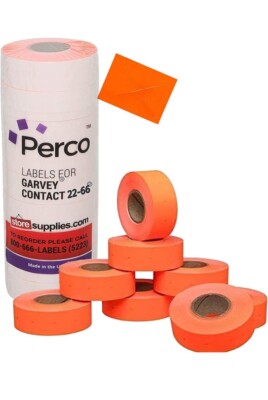 2216 Red Pricing Labels for Garvey 22-66/22-77/22-88 Two Line Pricing Labels