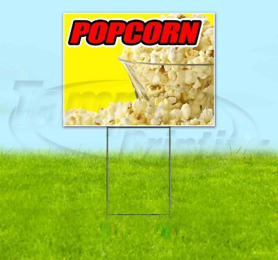 POPCORN Yard Sign Corrugated Plastic Bandit Lawn Decorations USA