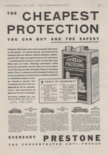 1932 Eveready Prestone Anti Freeze Coolant Engine Car Automotive 1930s Print Ad