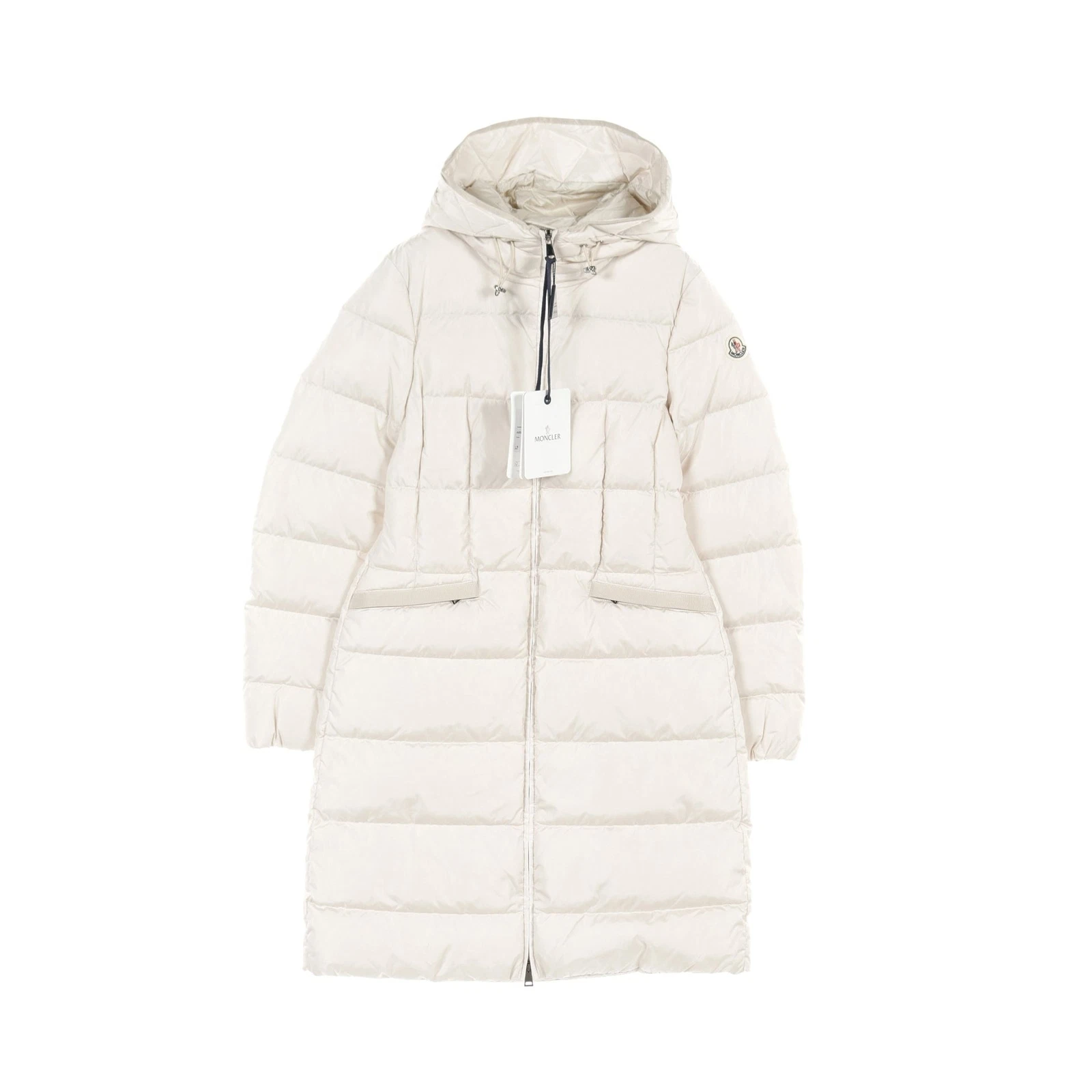【Cappotto】MONCLER AVOCETTE Piumino Lungo Nylon Off White con Cappuccio Buona Moda