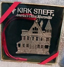Lenox Kirk Stieff Pewter Ornament VICTORIAN HOME 2 1/4" X  2 1/2"