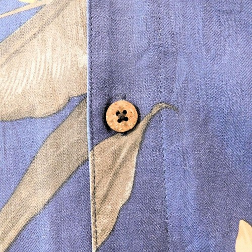 Camisa Floral Hawaiana Island Shores Para Hombre XXL Azul Verde Amarillo Manga Corta Seda - Imagen 5 de 8