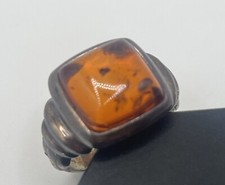 VINTAGE STERLING AMBER RING Size 7