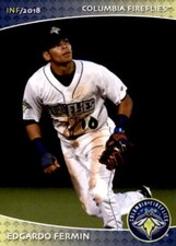 2018 Columbia Fireflies Grandstand 10 Edgardo Fermin Puerto Ordaz Venezuela Card