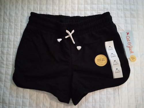 Cat & Jack Girls Black Pull On Shorts Elastic Drawstring Waistband Size M (7/8)