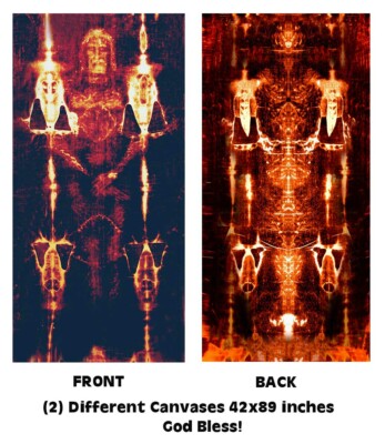 SHROUD OF TURIN ACTUAL SIZE!!!!  Back&Front - 42x89'' Highest Quality ART Canvas 