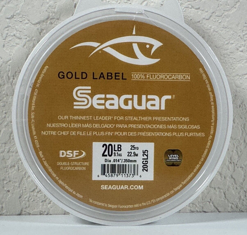 Seaguar Gold Label 25yd Fluorocarbon Leader Line (15, 20, 25 or 30lbs) - Picture 2 of 6