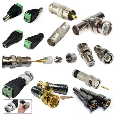 CCTV BNC Koax Crimp Stecker Joiner Kupplung CAT5 Balun F Stecker RCA Phono Adapter