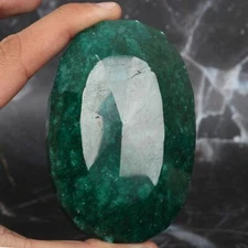 Natural Faceted Green Emerald 2435 Ct. Perfect Oval Cut Loose Gemstone