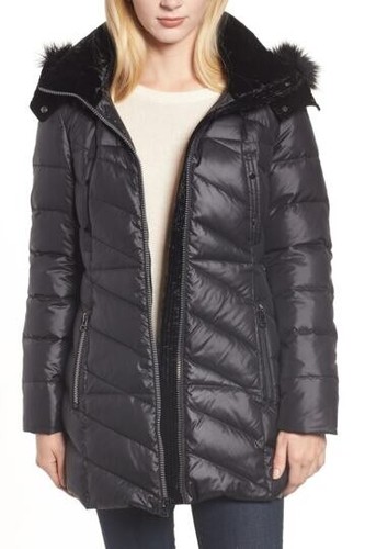 NWT Marc New York Faux Fur Trim Puffer 
