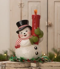 Bethany Lowe Christmas Holly Berry Snowman & Candle New 2025 TJ4321