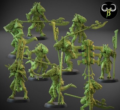 Star Temple Guard X10 28mm Lizard Men Fantasy Aztec Dinosaurs