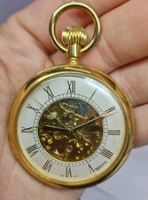 Vintage Majesti 17 Jewels Skeleton Mechanical Wind Pocket Watch