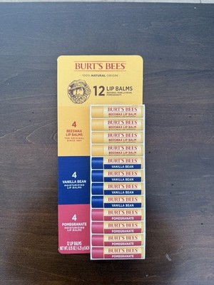 Burt's Bees 100% Natural Original Lip Balm 12-Pack New and Sealed