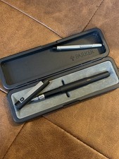 Vintage Epoxy Black Trim Parker 25 MkII Fountain Pen, Med Nib, Made In England