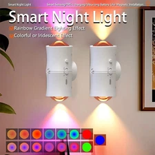 2x RGB LED Wall Sconce Light Body Motion Sensor Home Night Light Stairs Doorway