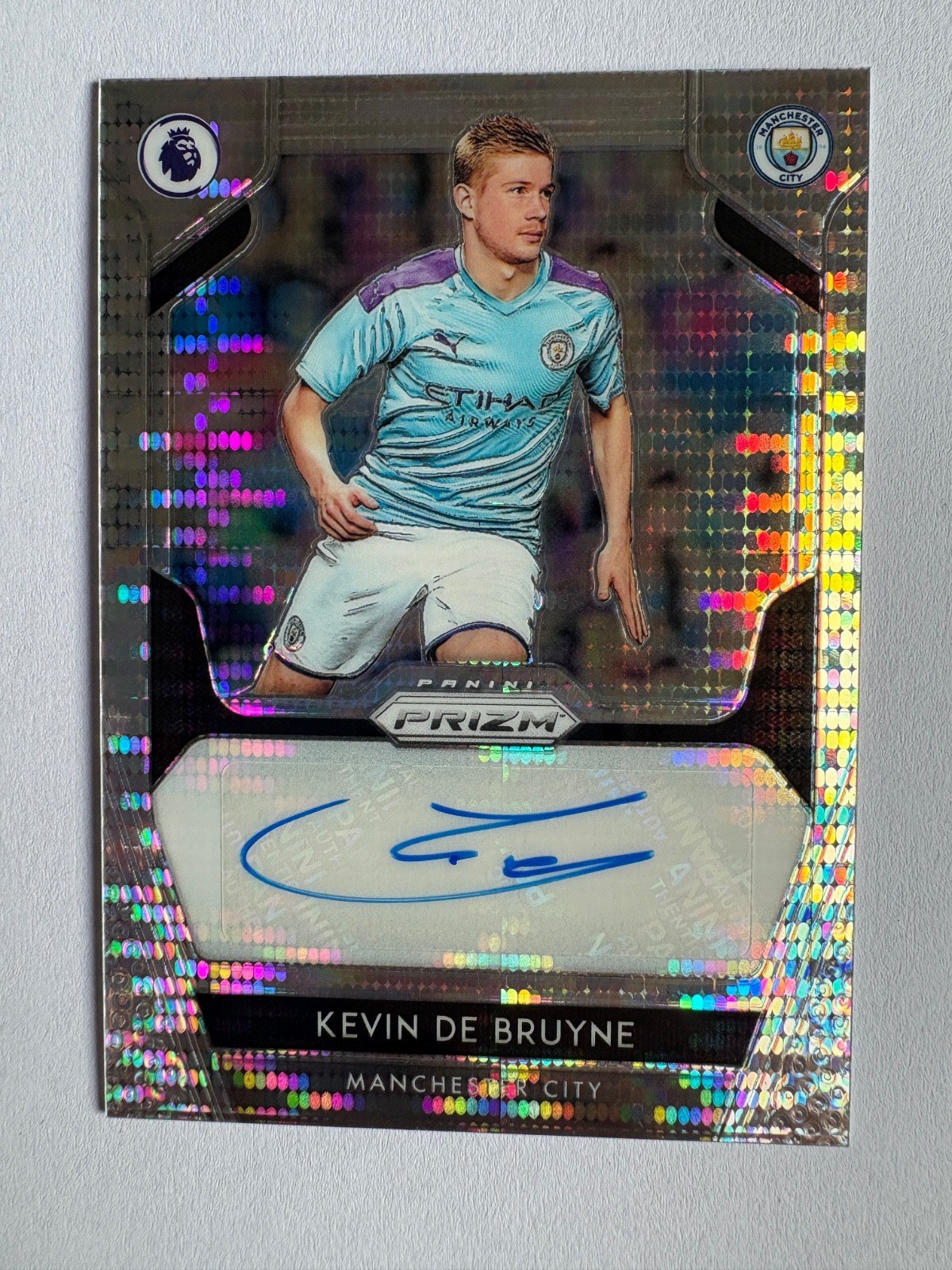2019 Panini Breakaway Prizm PL Soccer Kevin De Bruyne Auto /3 view 1