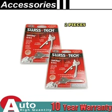 2 Swiss Tech 6 in 1 Utili-Key Pocket Tool Keyring Stainless Steel Screwdrive ==