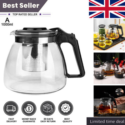 1000 ml Glas Teekanne mit Teeei Hitzebeständiger Wasserkocher Loseblatt Teekanne UK